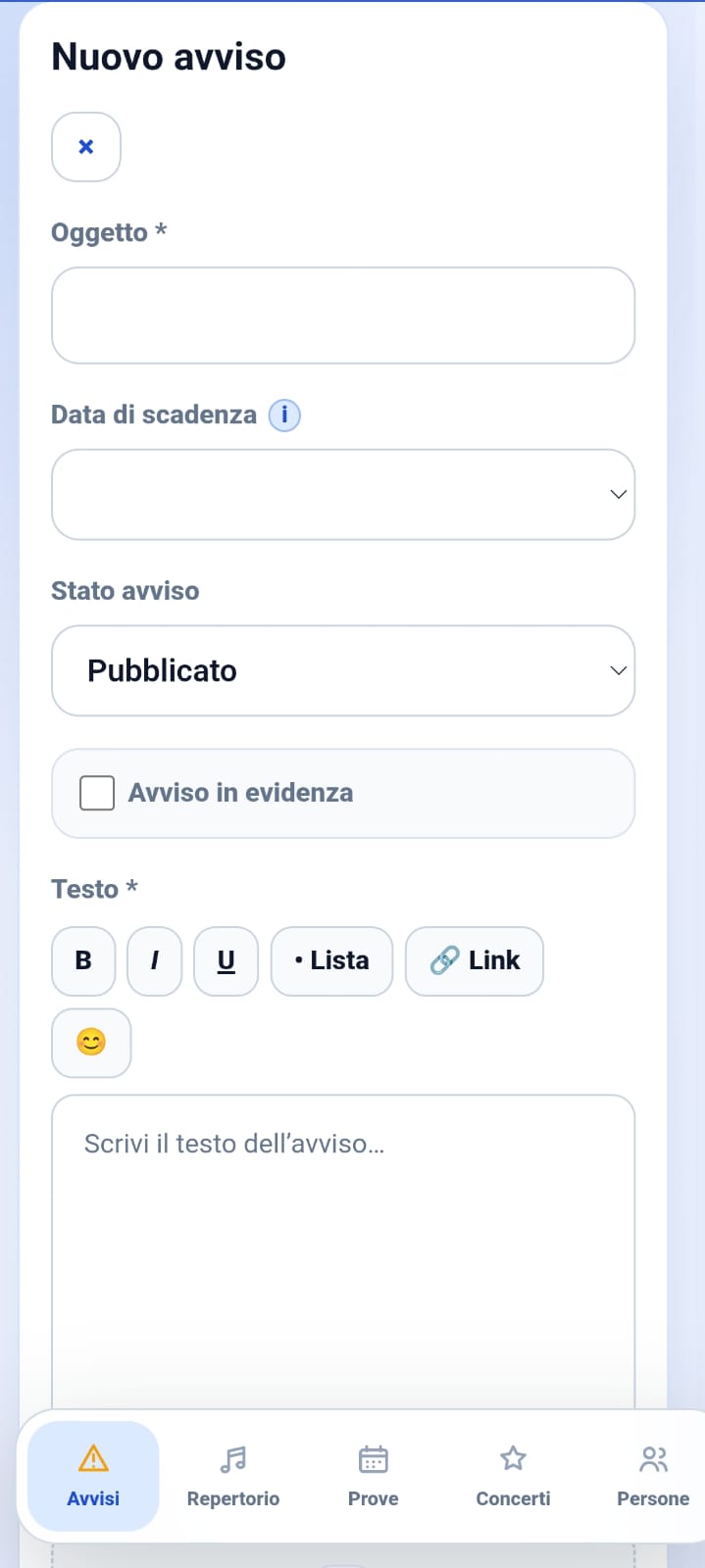 Comunica in modo efficace · vista mobile · schermata 1